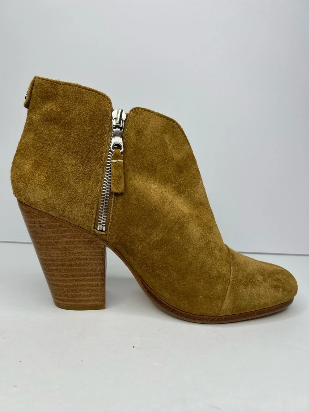 Rag & Bone Margot Tan Suede Double Zip Ankle Booties Size 40 / US 10 No Box
